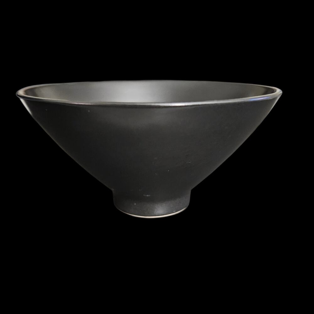 Set of 3 Black Matte Ceramic Bowls Thailand Modern Minimalist Tableware